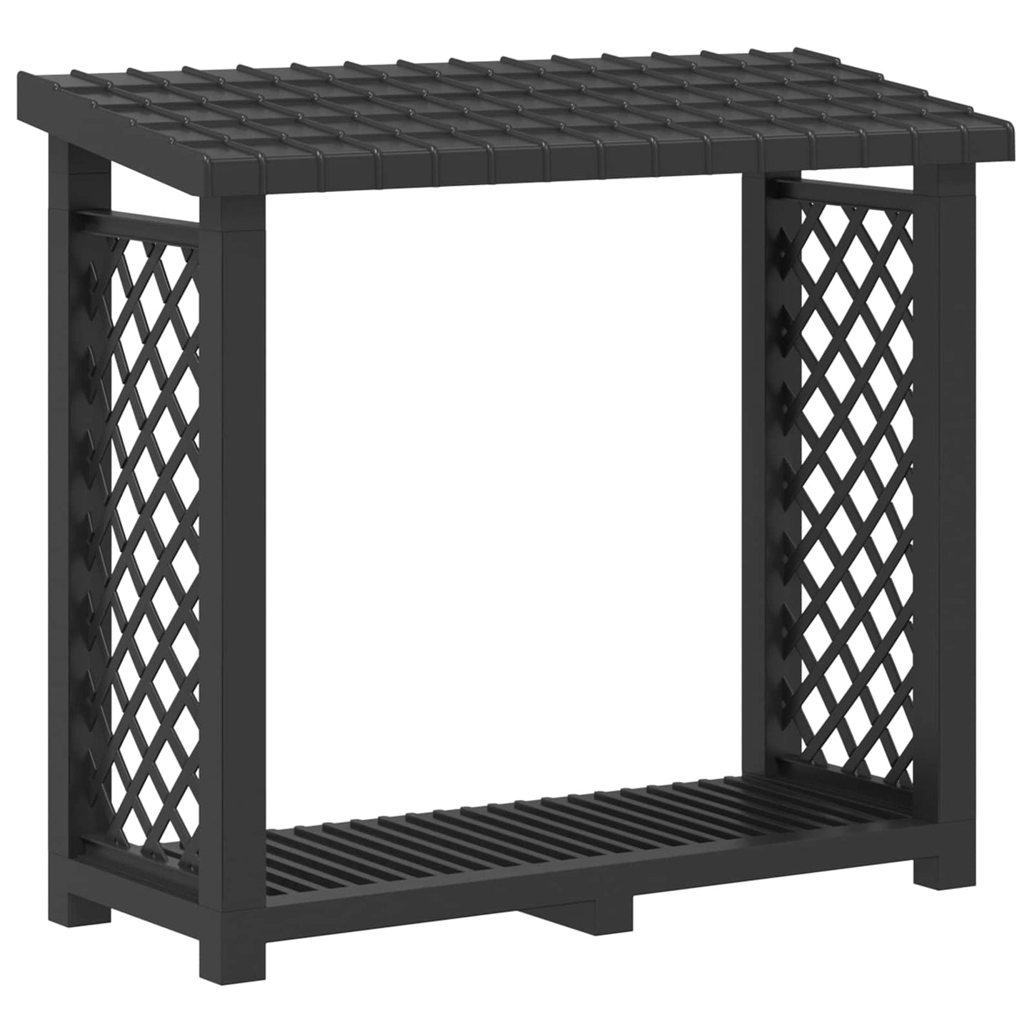 Firewood Rack Anthracite 114 x 46 x 101 cm PP