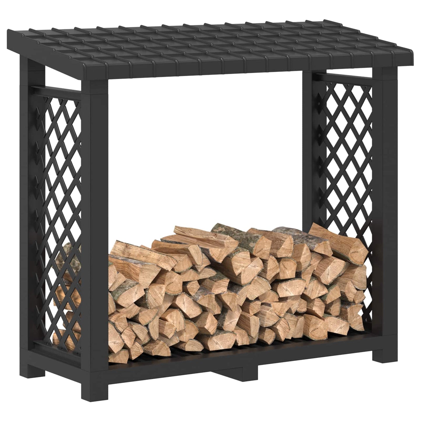 Firewood Rack Anthracite 114 x 46 x 101 cm PP