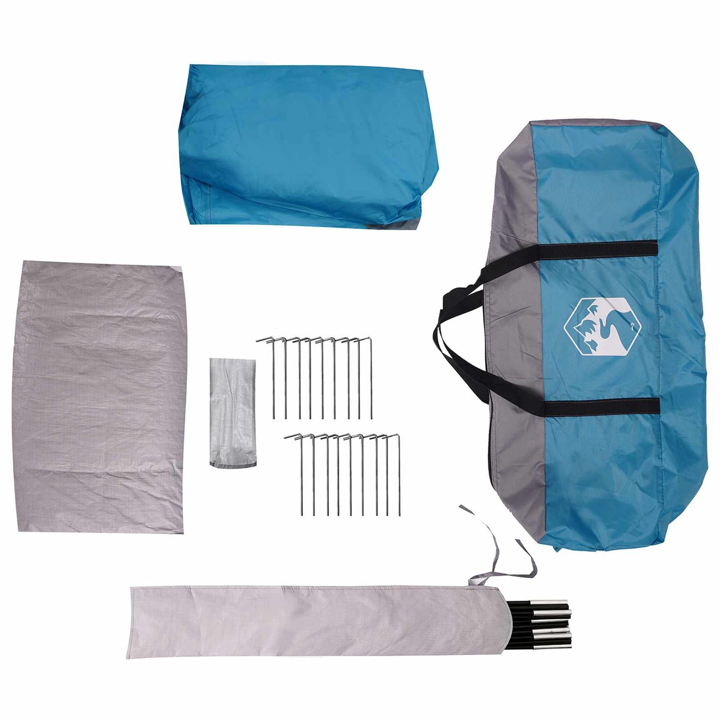 Family Tent with Rainfly Water-resistant 6-Person Blue
