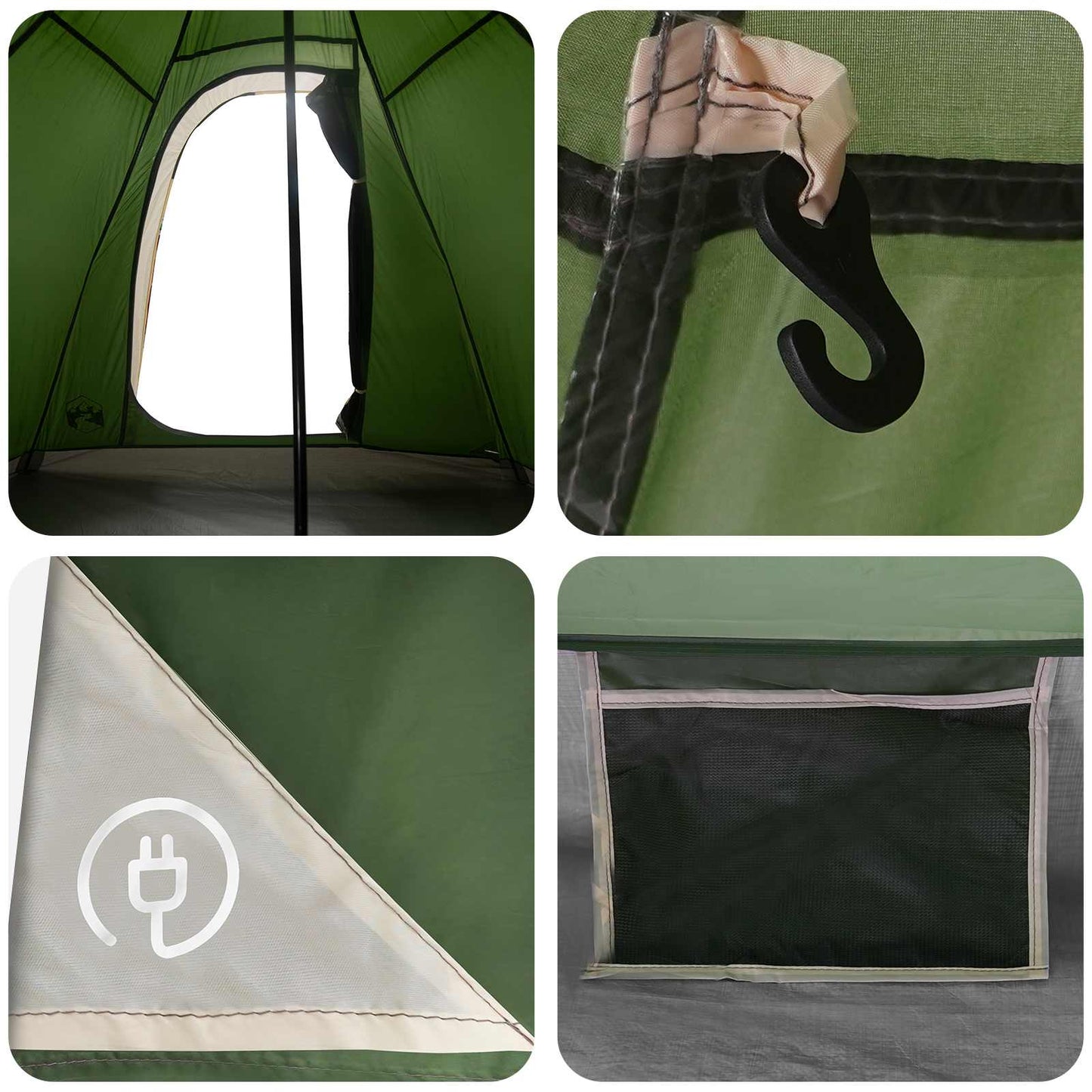 Tipi Tent Water-Resistant 3-Person Green