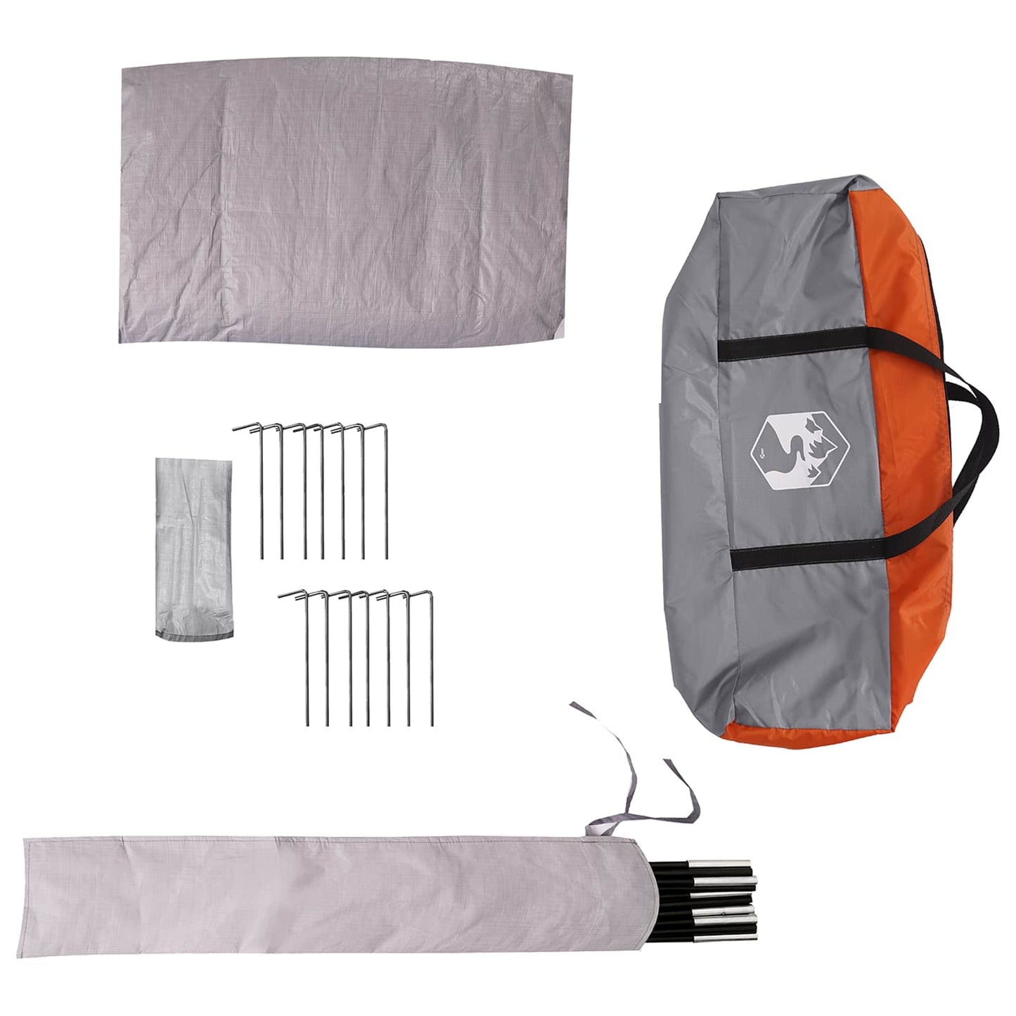 Tipi Tent Water-Resistant 3-Person Grey and Orange