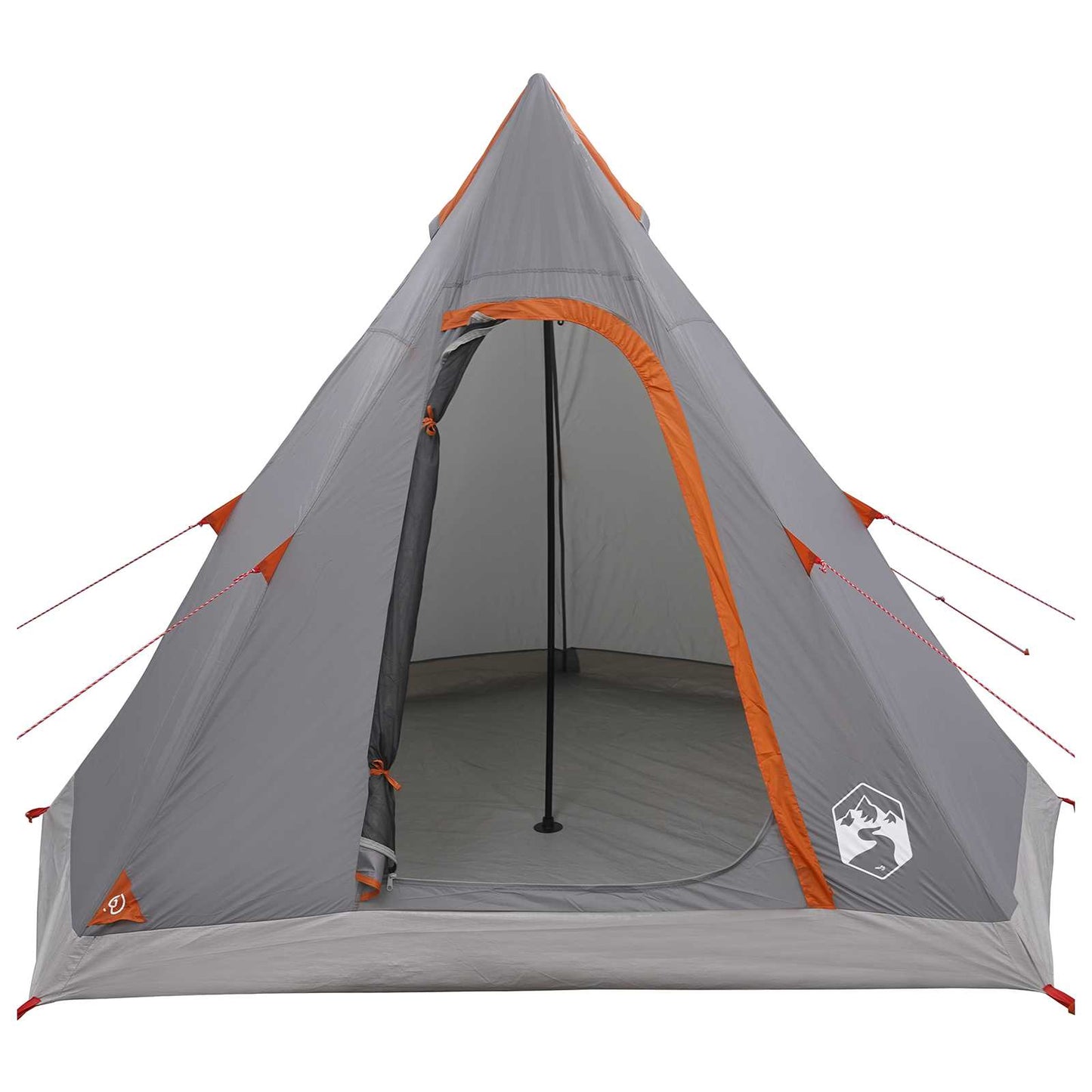 Tipi Tent Water-Resistant 3-Person Grey and Orange