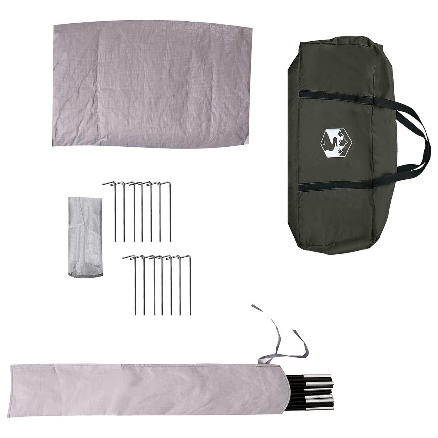 Tipi Tent Water-Resistant 3-Person Army Green