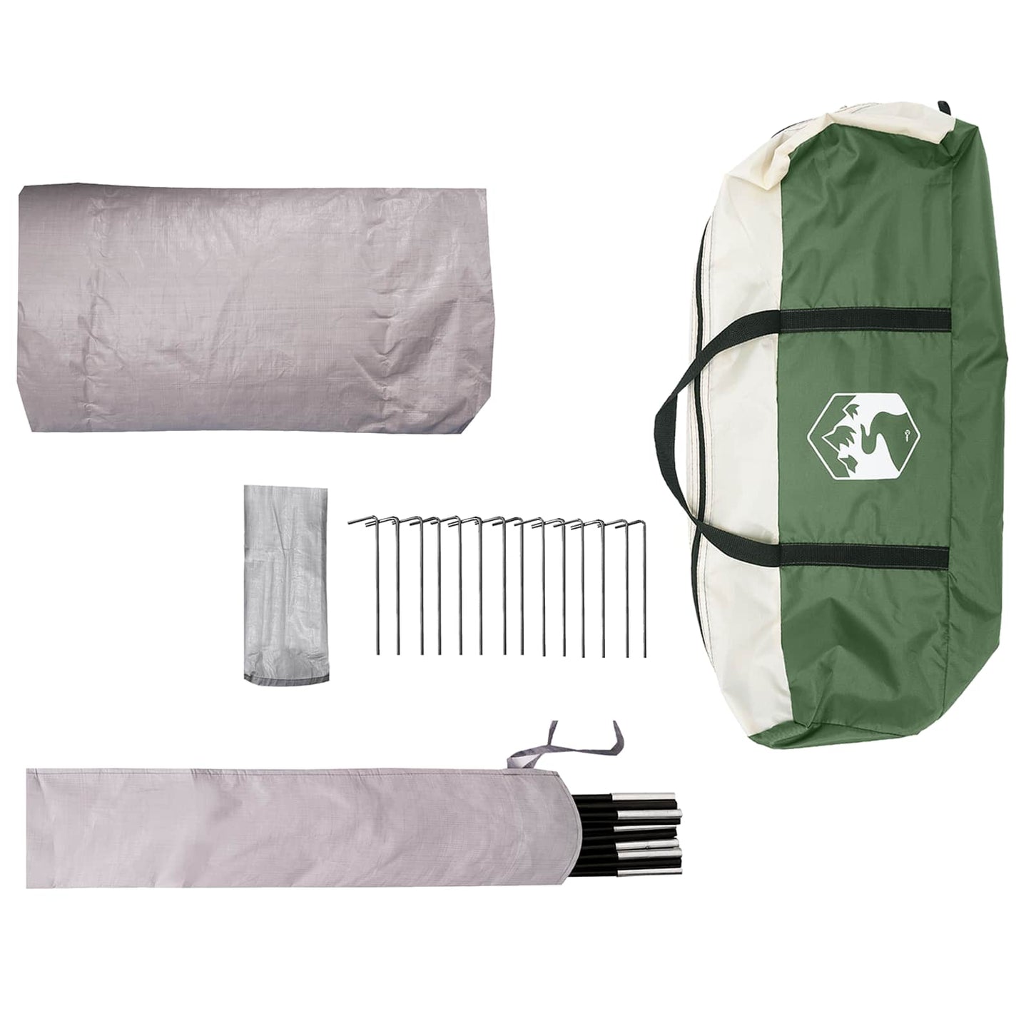 Trekking Tent with Rainfly Water-Resistant 3-Person Green