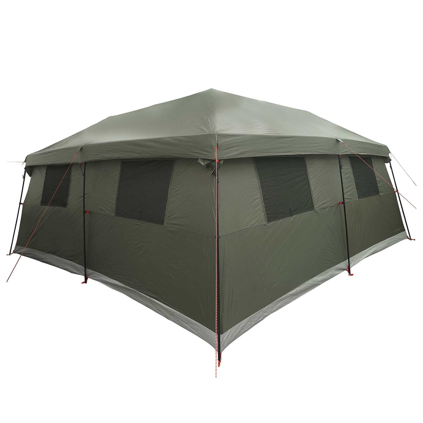 Family Tent with Rainfly Water-Resistant 14-Person Army Green