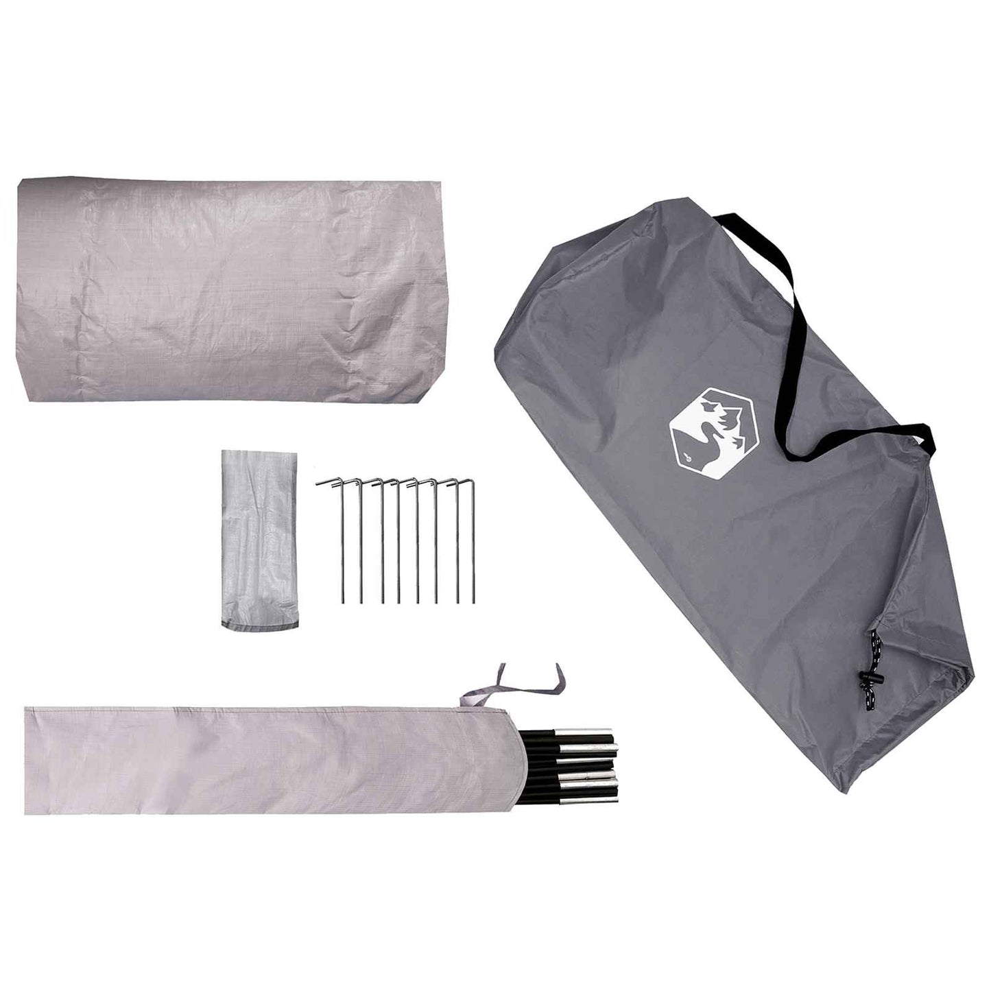 Hiking Tent Water-Resistant 2-Person Grey and Orange