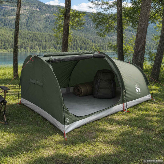 Hiking Tent Water-Resistant 2-Person Army Green