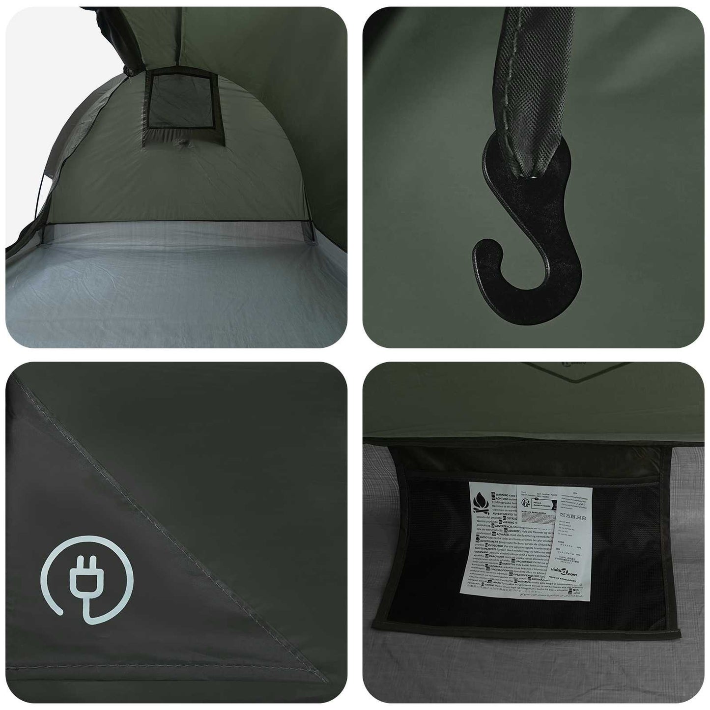 Hiking Tent Water-Resistant 1-Person Army Green