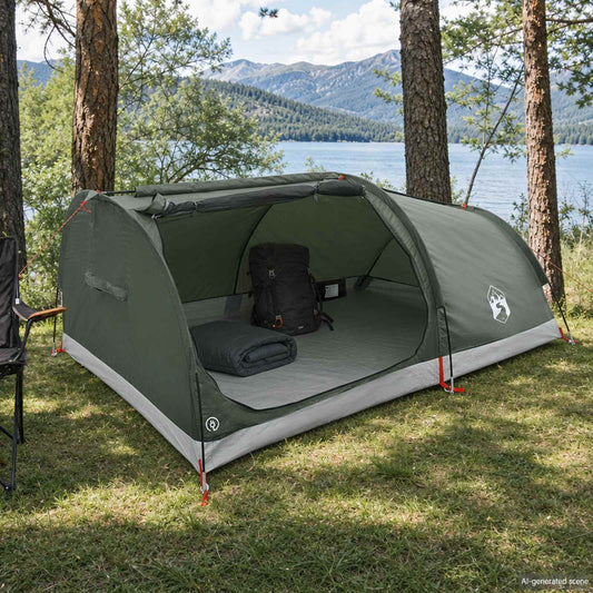 Hiking Tent Water-Resistant 1-Person Army Green