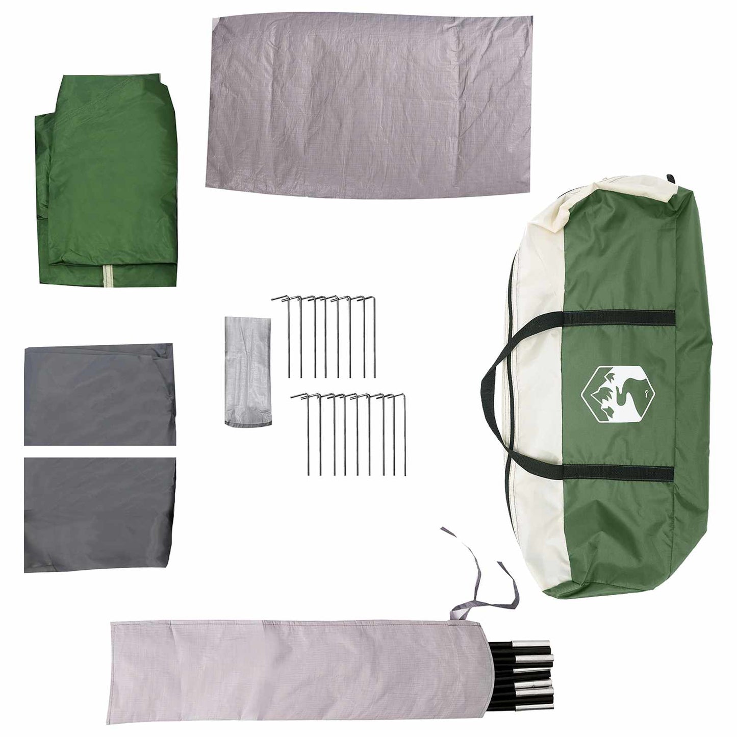 Family Tent with Rainfly Water-resistant 18-Person Green