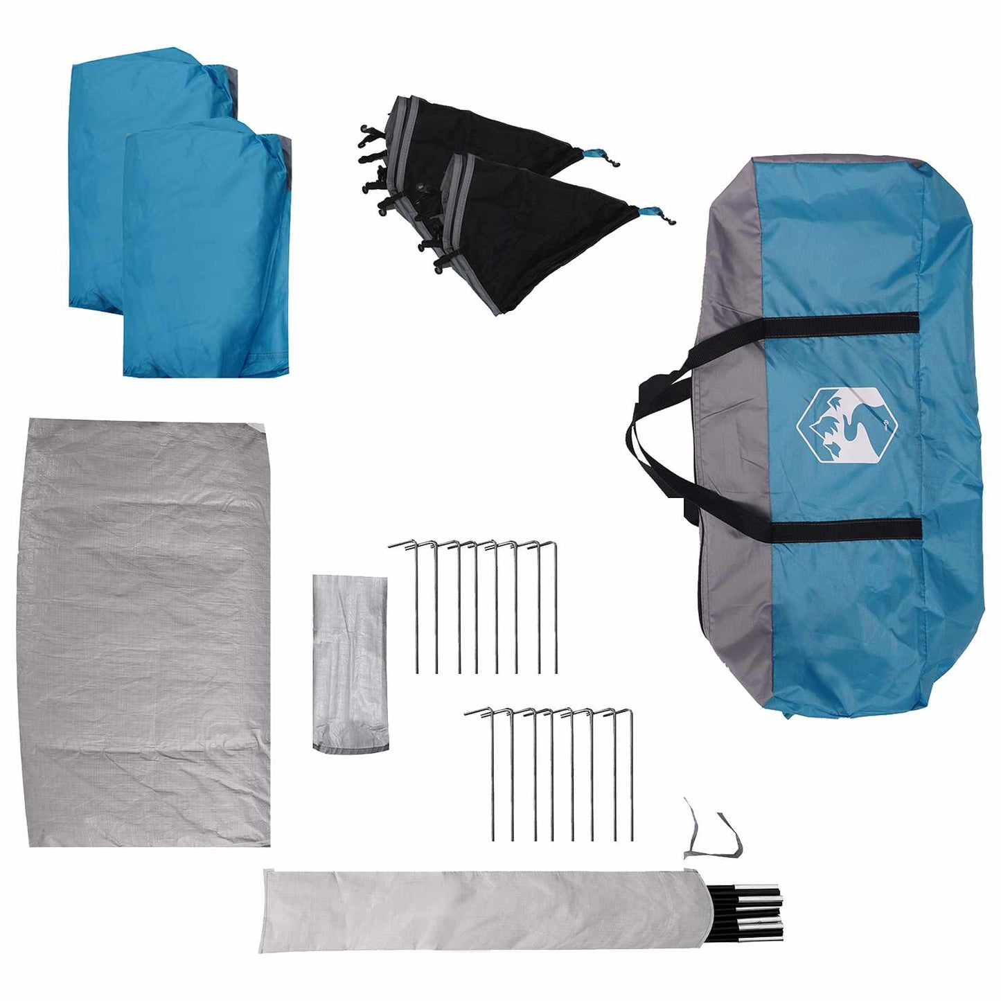 Family Tent with Rainfly Water-resistant 14-Person Blue