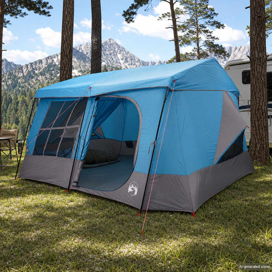 Family Tent with Rainfly Water-resistant 9-Person Blue