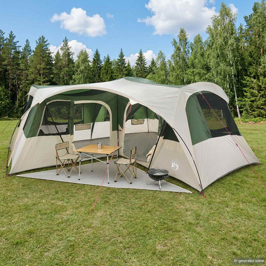 Family Tent with Rainfly Water-resistant 6-Person Green