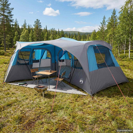 Family Tent with Rainfly Water-resistant 6-Person Blue