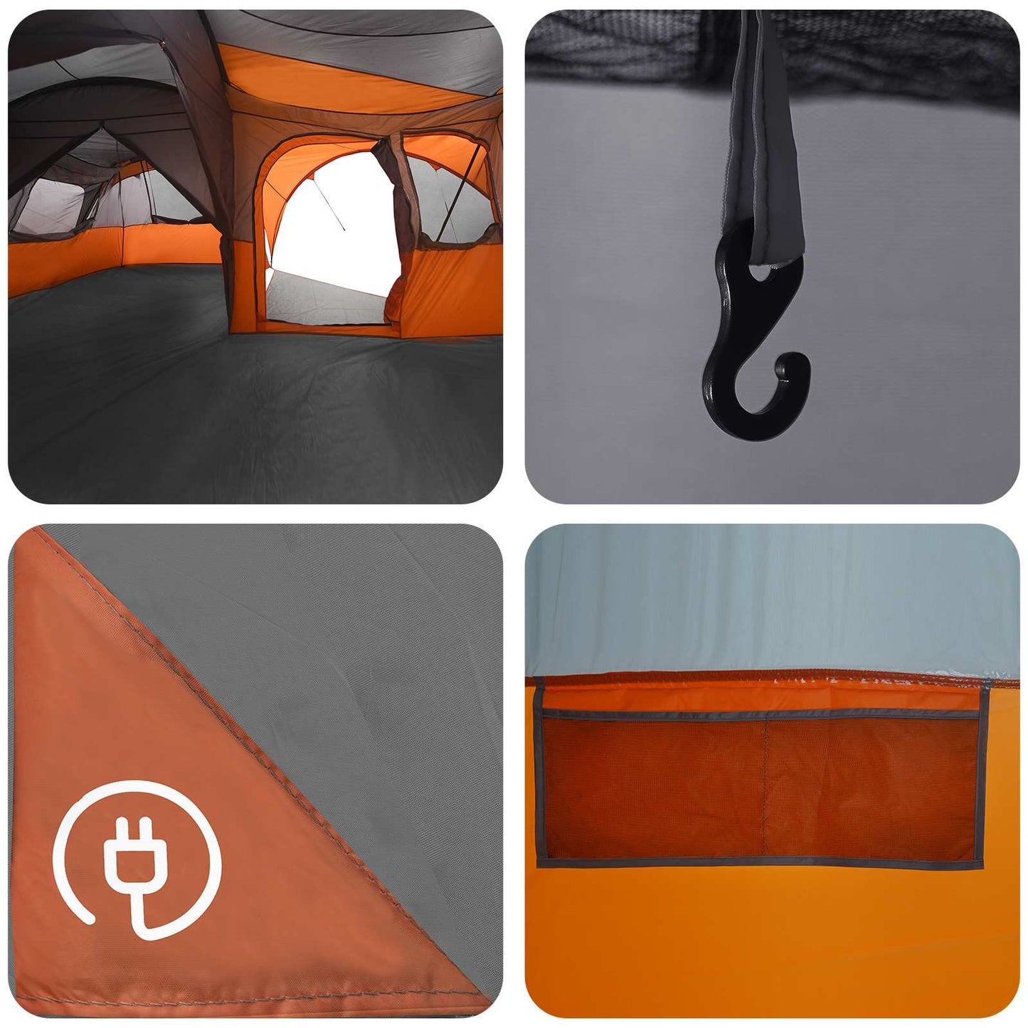 Family Tent with Rainfly Water-resistant 6-Person