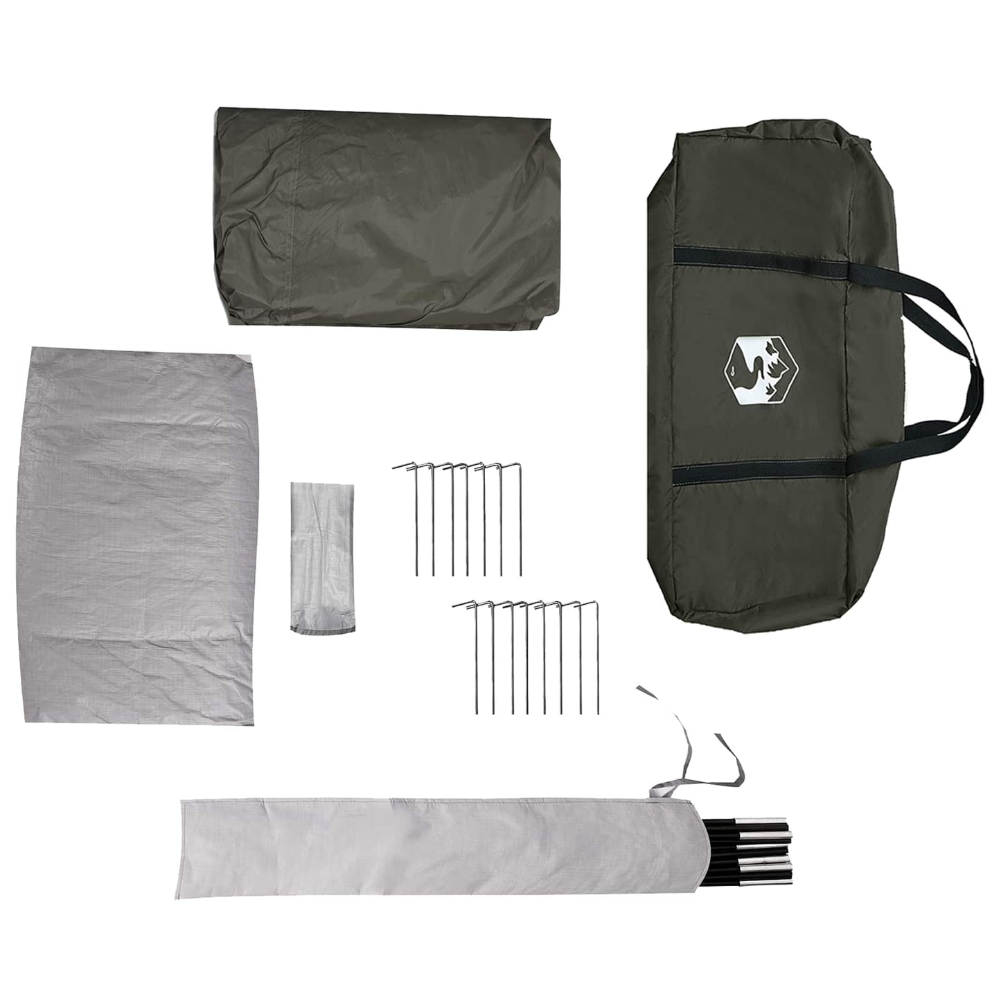 Cabin Tent with Rainfly Water-Resistant 10-Person Army Green