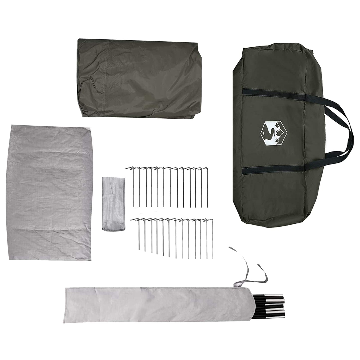 Family Tent with Rainfly Water-resistant 5-Person Army Green
