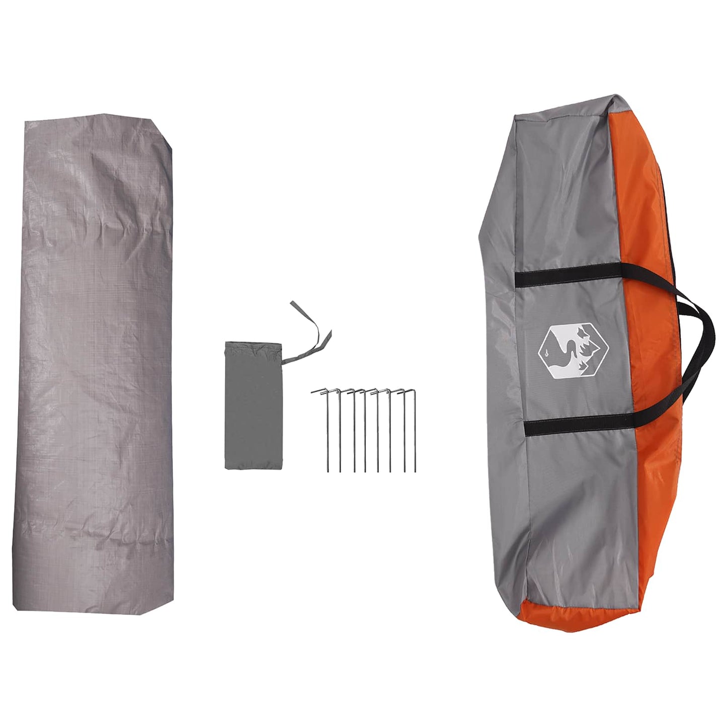 Instant Tent Water-resistant 2-Person Grey and Orange