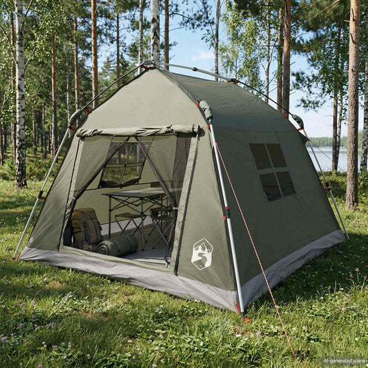 Instant Tent Water-resistant 2-Person Army Green