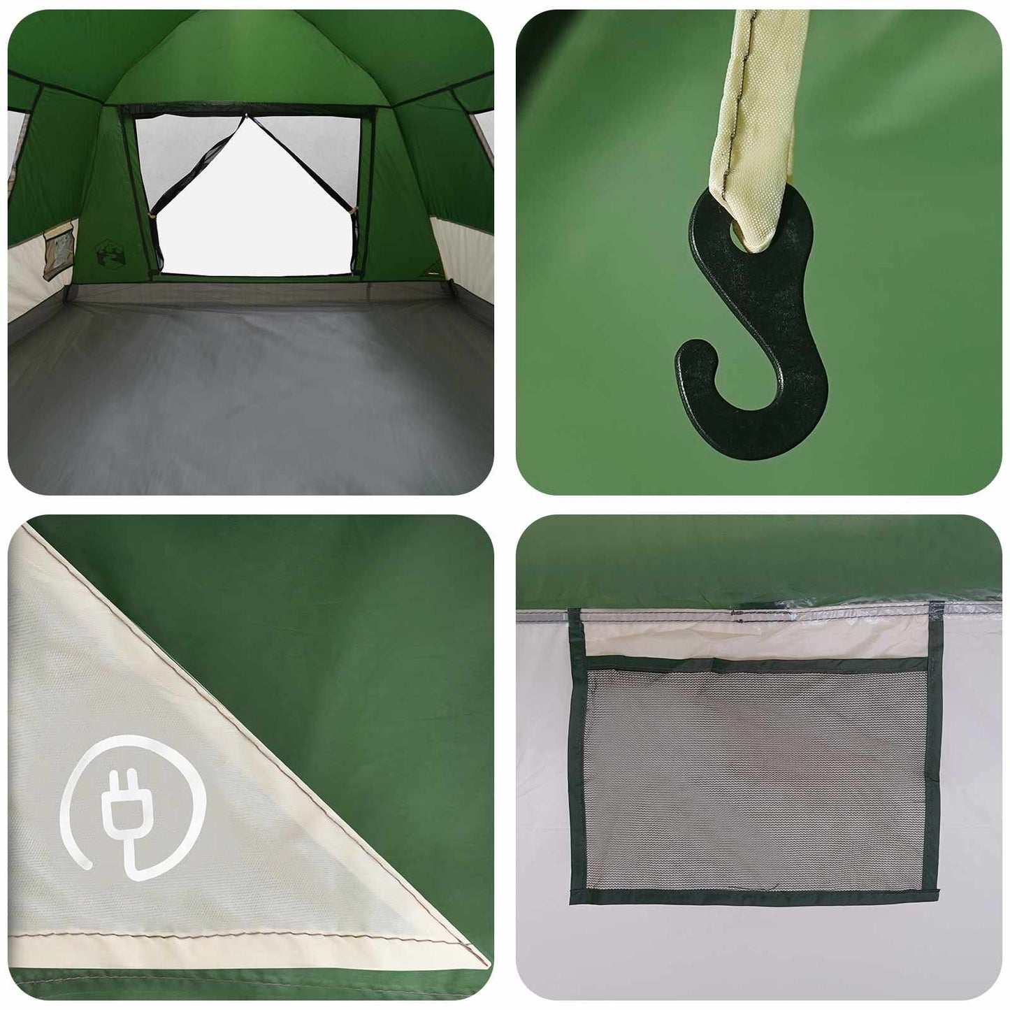 Instant Tent Water-resistant 3-Person 3-Person Green