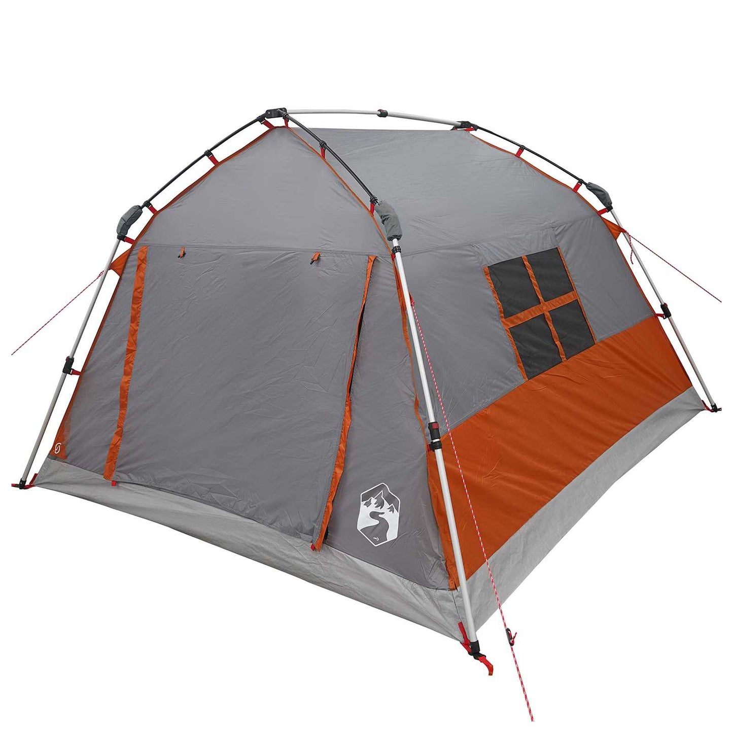 Instant Tent Water-resistant 3-Person Grey and Orange