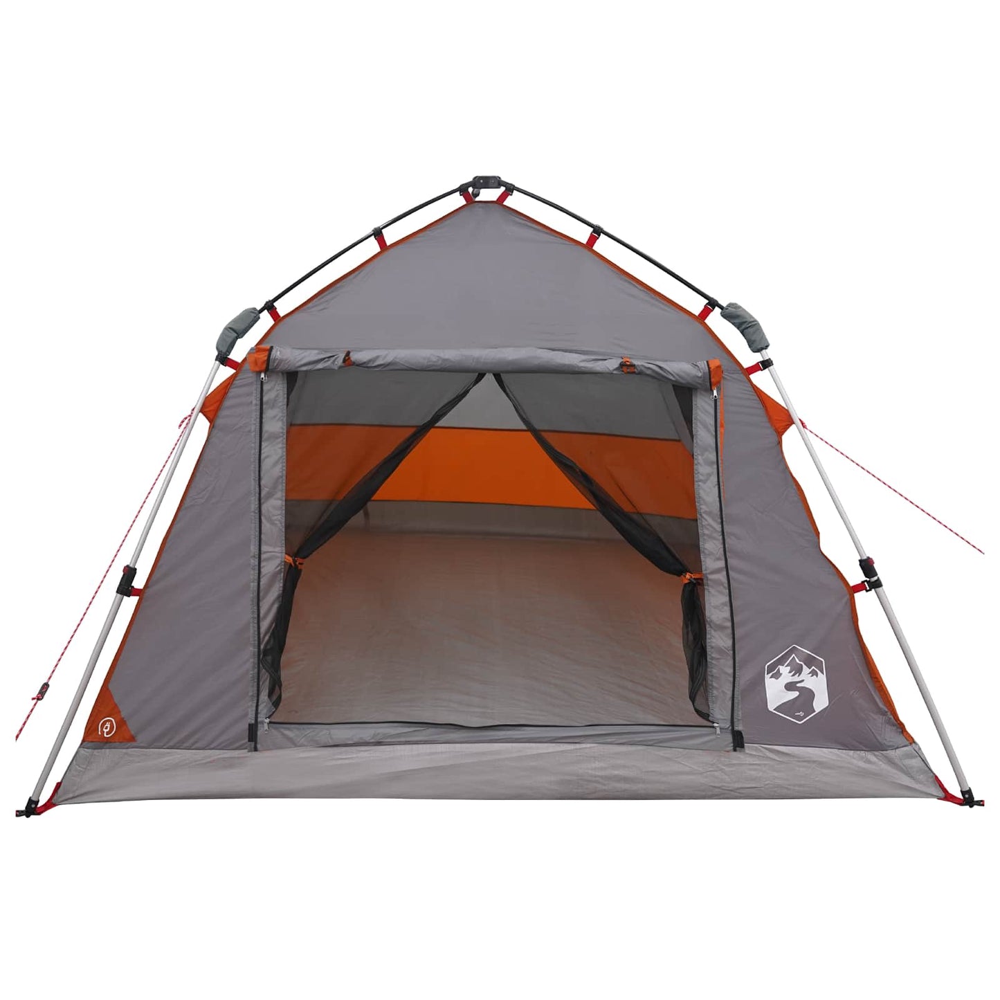 Instant Tent Water-resistant 3-Person Grey and Orange