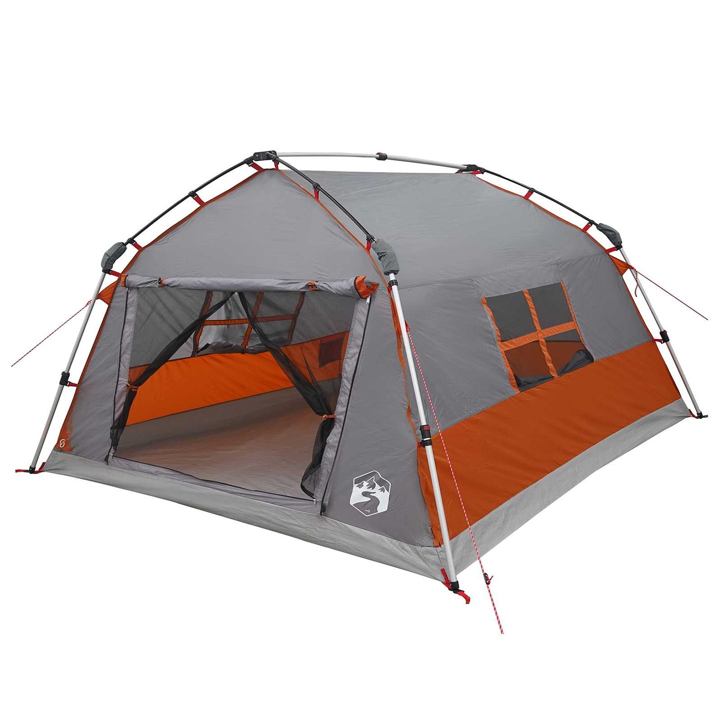 Instant Tent Water-resistant 4-Person Grey and Orange