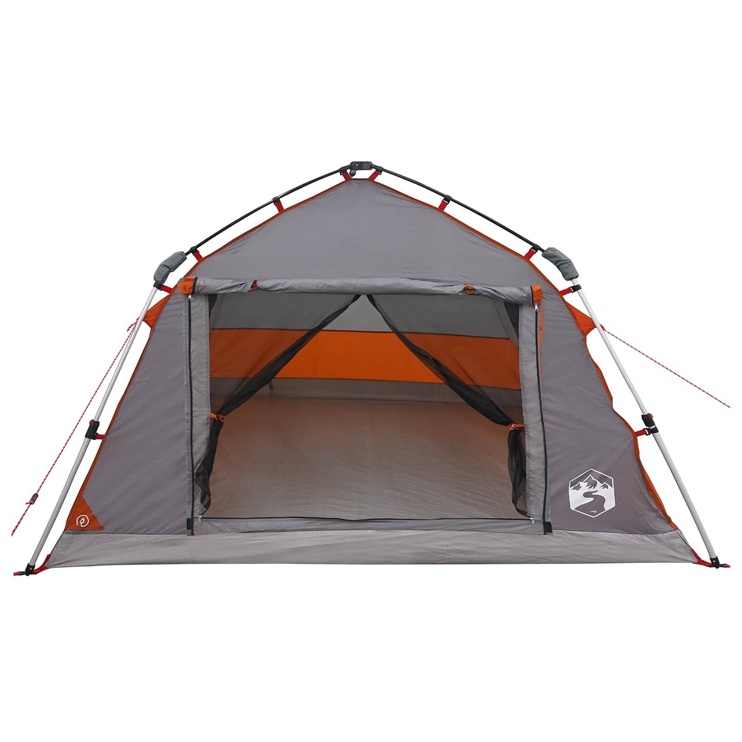 Instant Tent Water-resistant 4-Person Grey and Orange