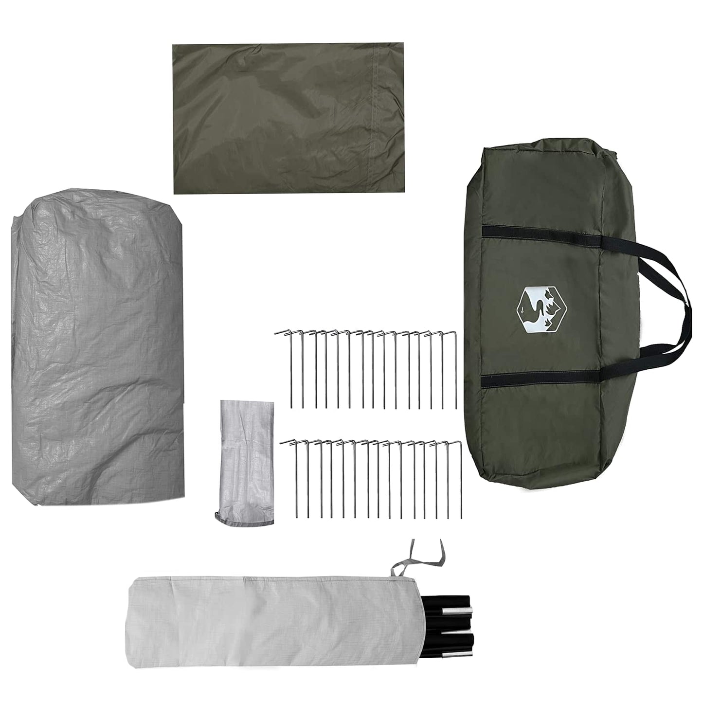 Instant Tent with Rainfly Water-Resistant 3-Person Army Green