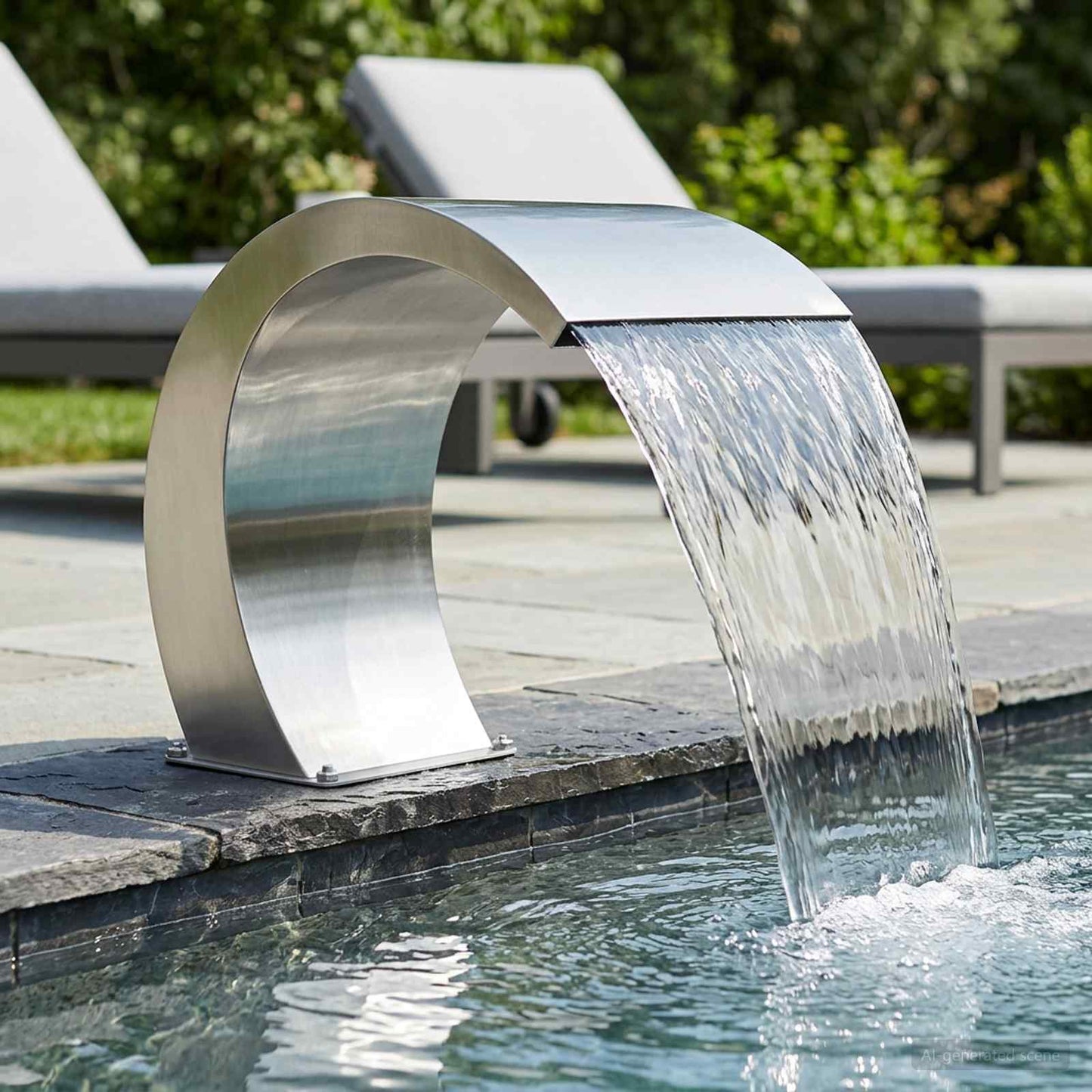 Pool Fountain Silver 61 x 30 x 71 cm Stainless Steel