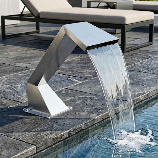Pool Waterfall Stainless Steel 63.5 x 29 x 51 cm Silver