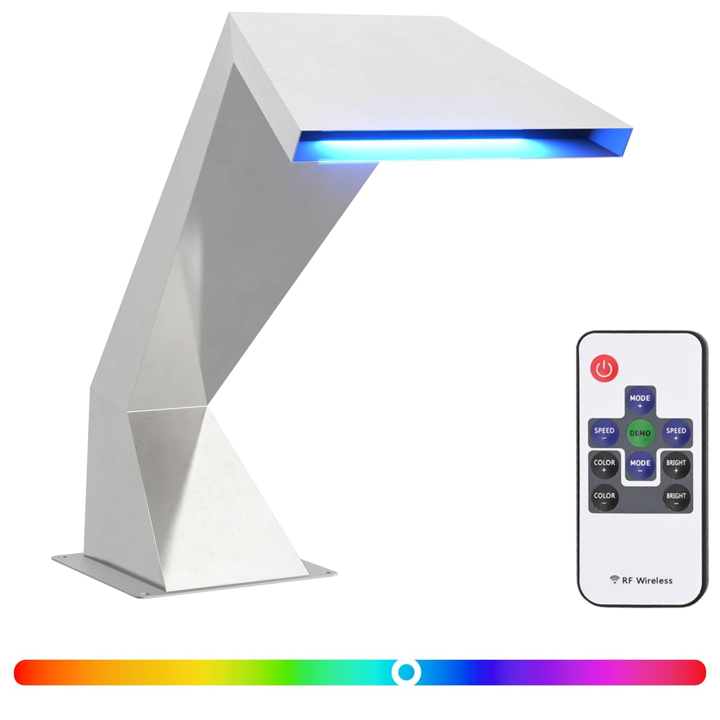 Pool Waterfall with RGB LEDs Stainless Steel 63.5 x 29 x 51 cm
