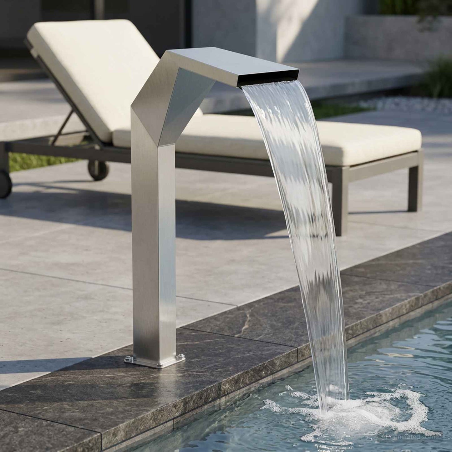 Pool Waterfall Stainless Steel 50 x 30 x 90 cm Silver