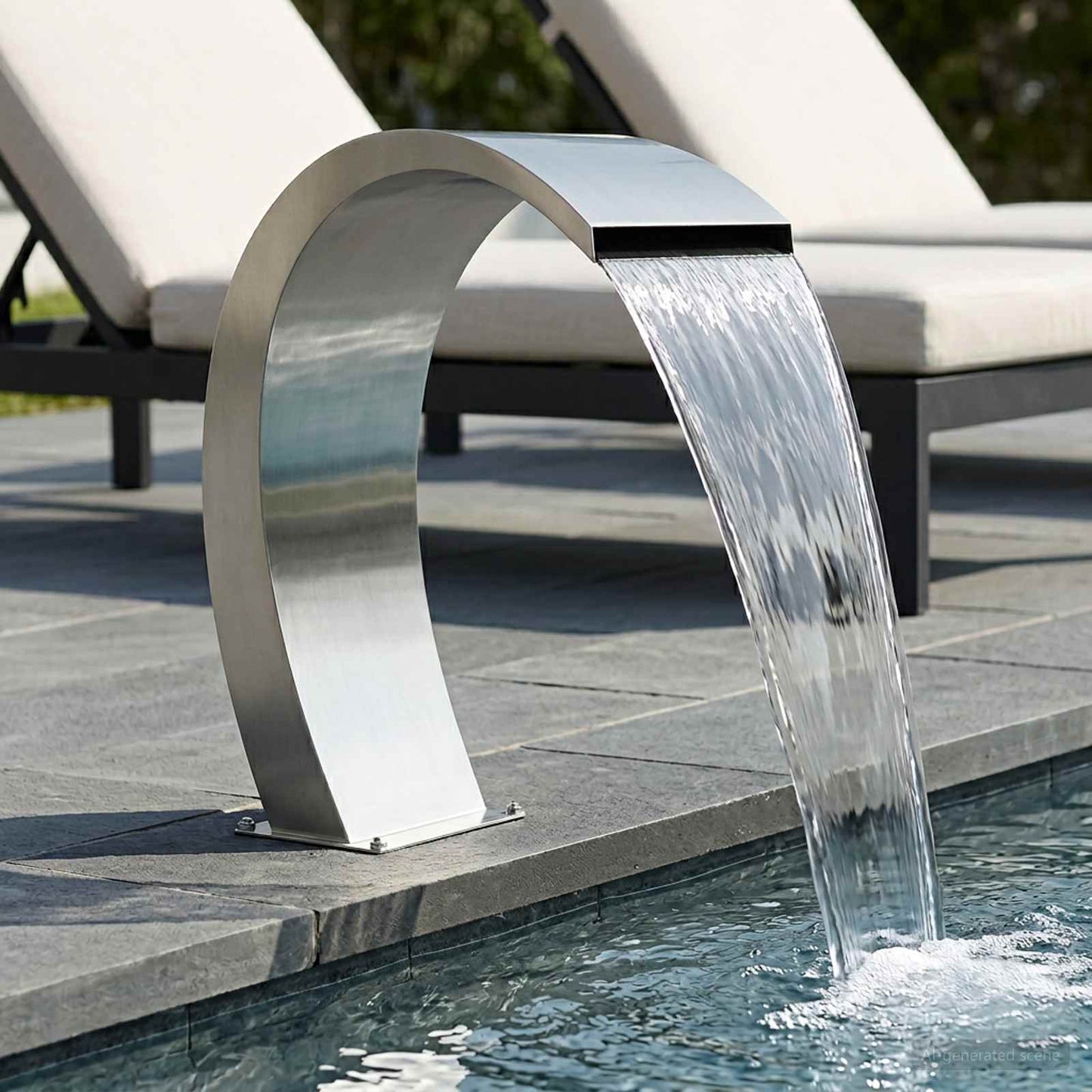 Pool Fountain Silver 60 x 30 x 70 cm Stainless Steel