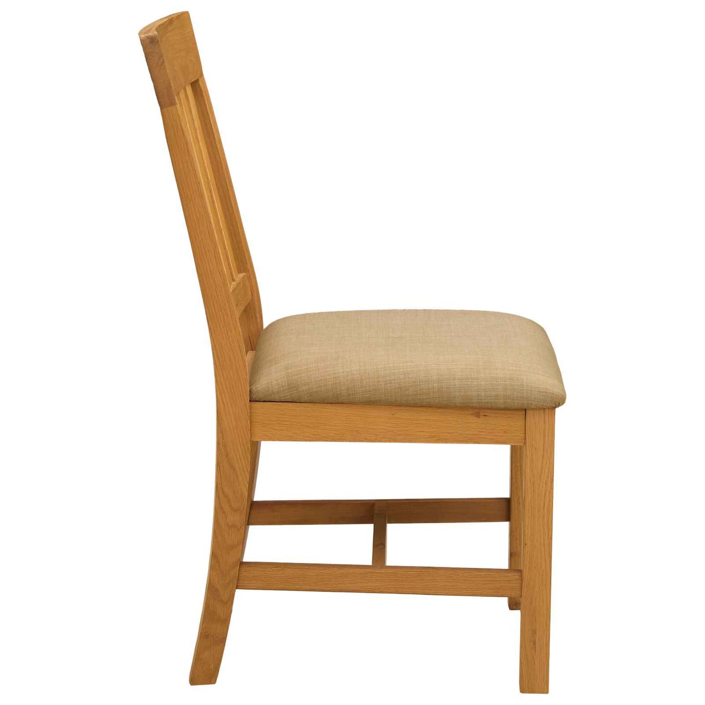 Dining Chair 2 pcs Solid Oak Wood Beige 45 x 59 x 92 cm
