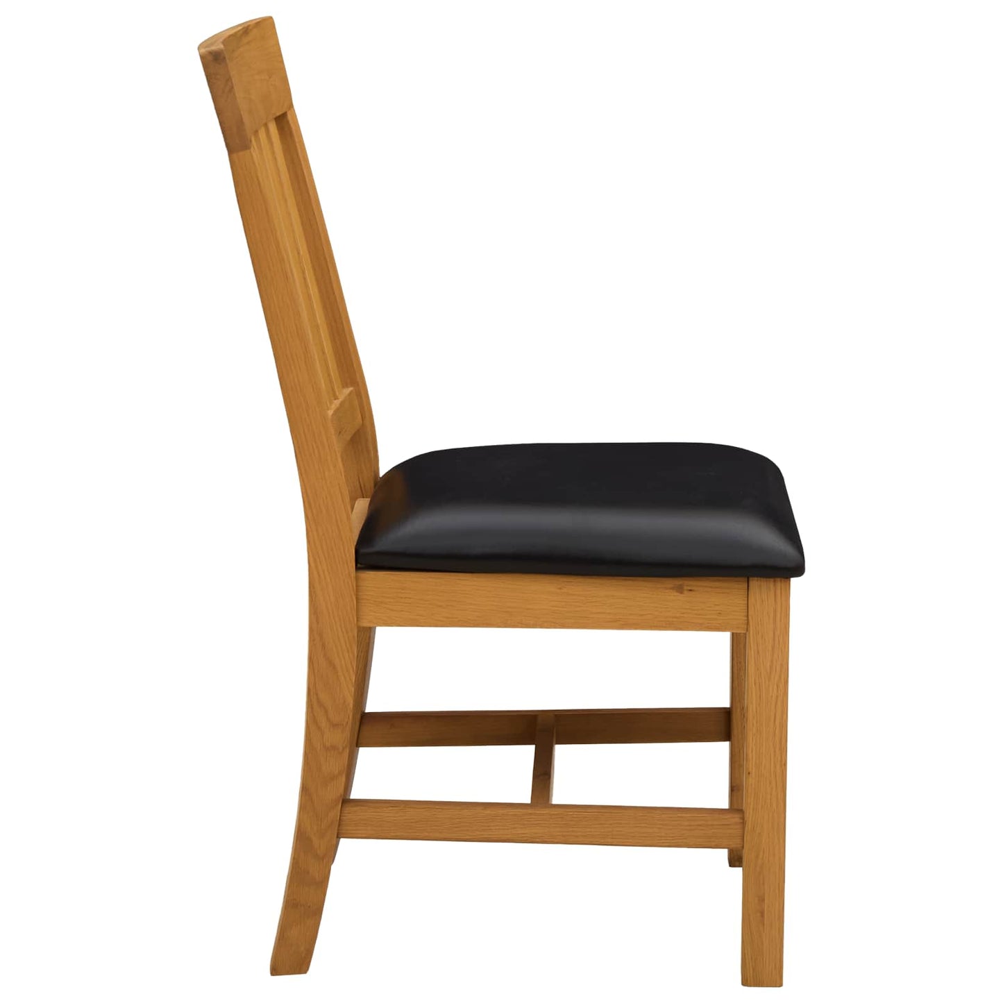 Dining Chair 2 pcs Solid Oak Wood Black 45 x 59 x 92 cm