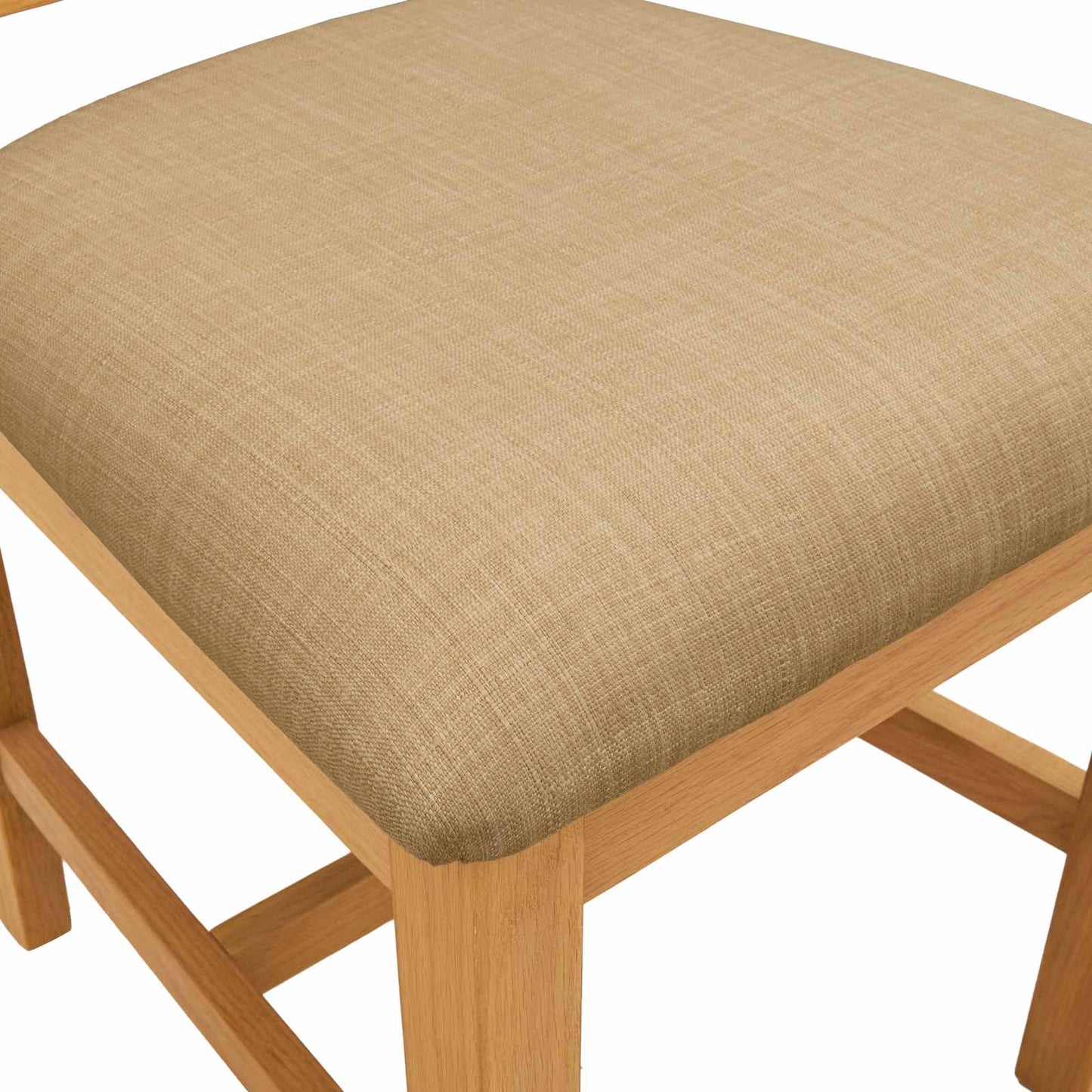 Dining Chair 2 pcs Solid Oak Wood Beige 45 x 54 x 100 cm