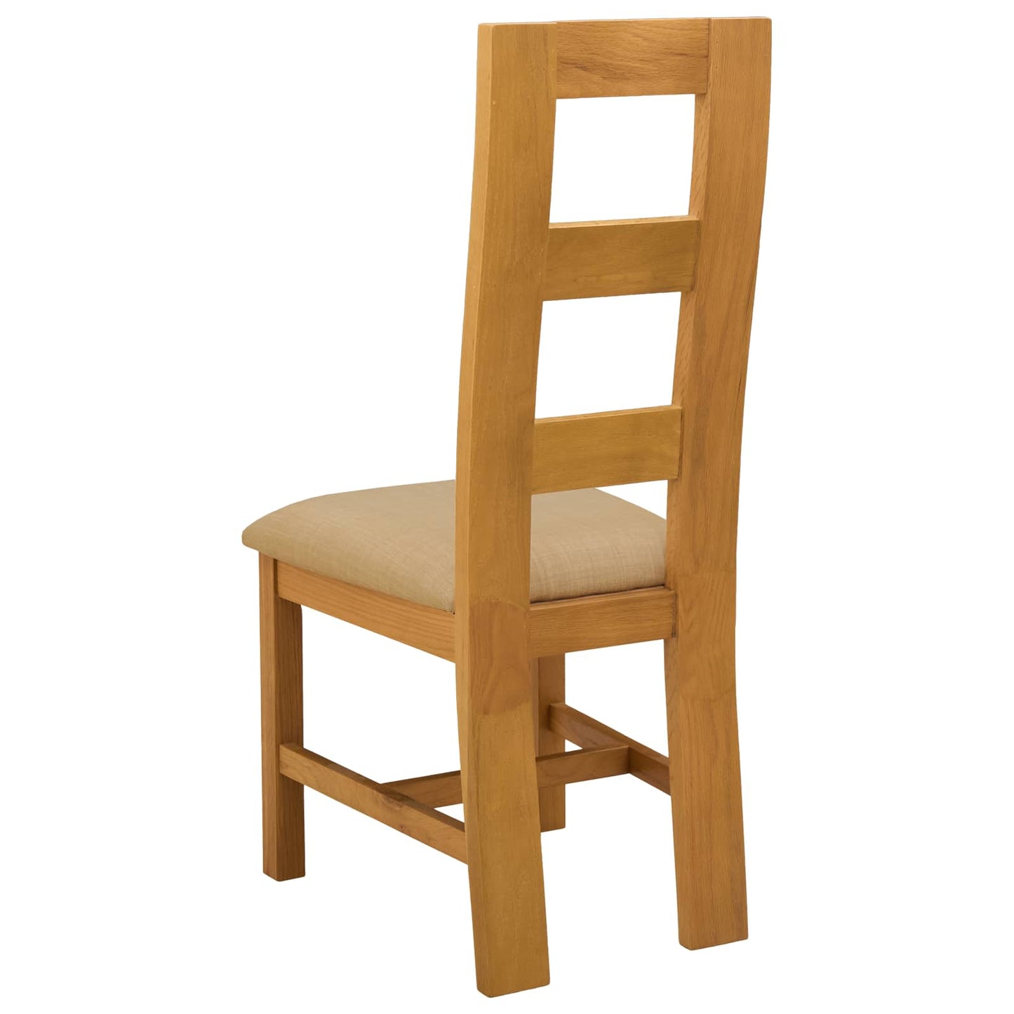 Dining Chair 2 pcs Solid Oak Wood Beige 45 x 51 x 105 cm