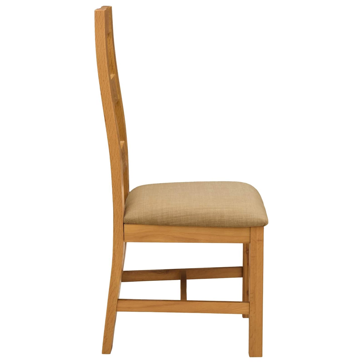 Dining Chair 2 pcs Solid Oak Wood Beige 45 x 51 x 105 cm