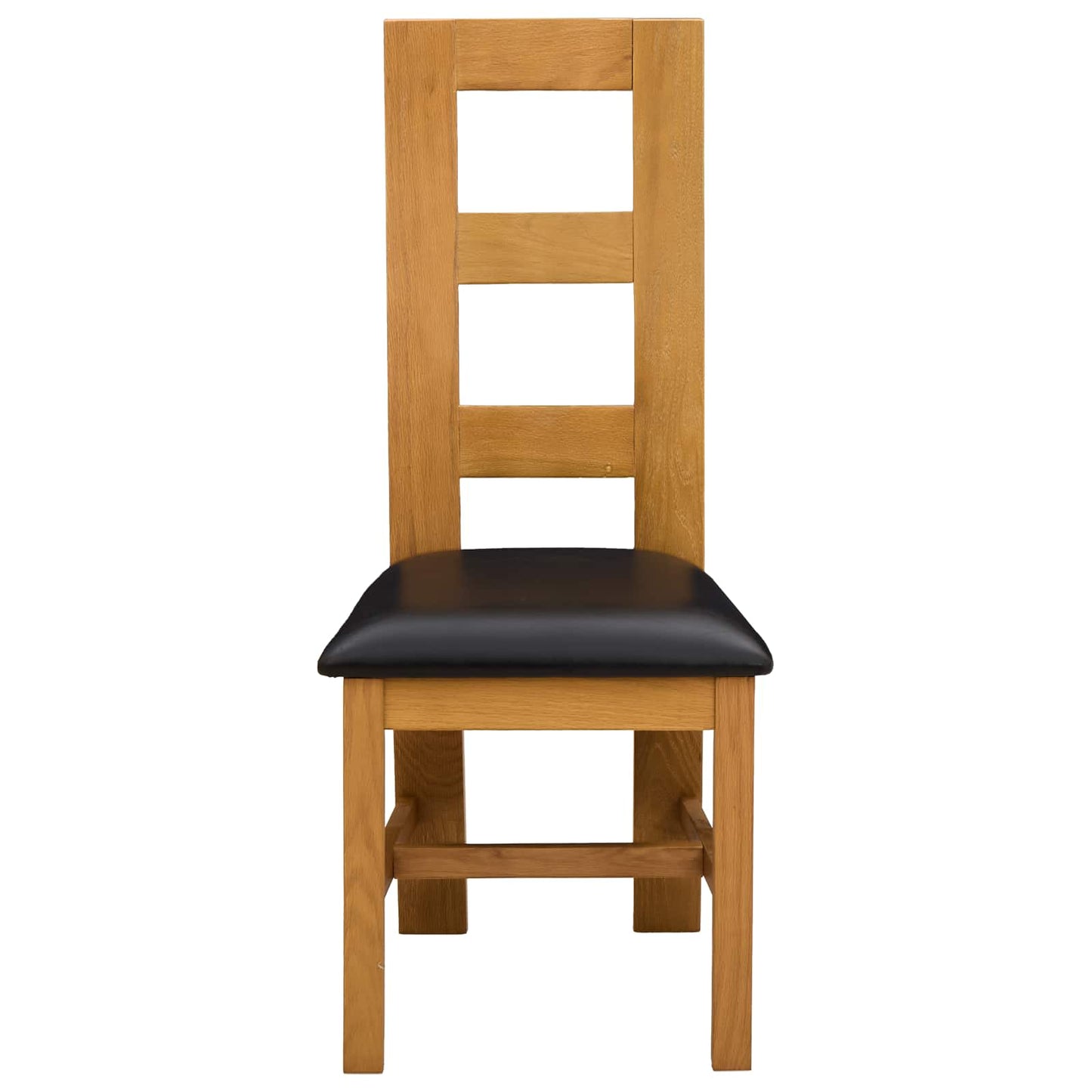 Dining Chair 2 pcs Solid Oak Wood Black 45 x 51 x 105 cm