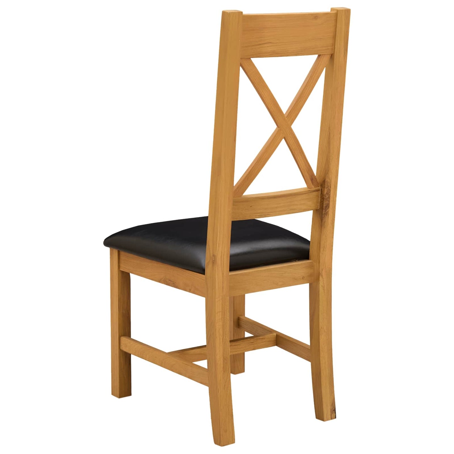 Dining Chair 2 pcs Solid Oak Wood Black 45 x 54 x 105 cm