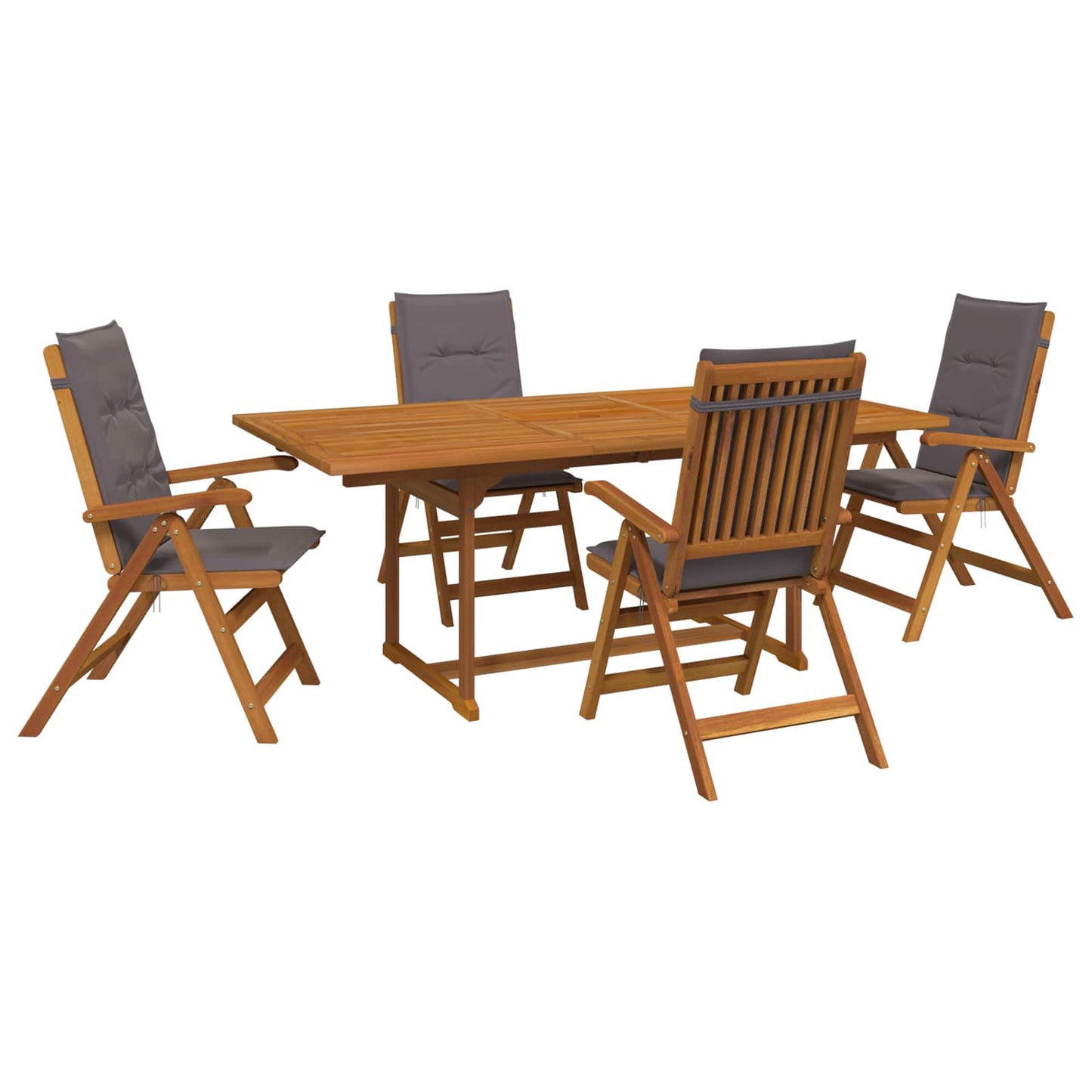 Outdoor Dining Set with Parasol 6 pcs Anthracite
