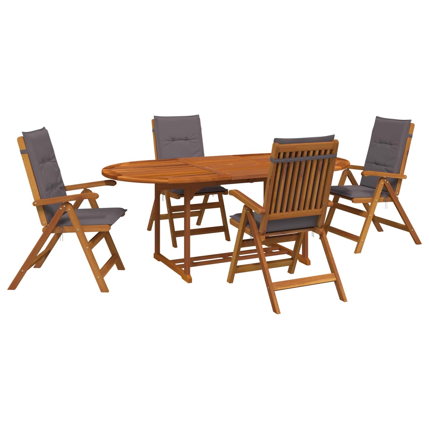 Outdoor Dining Set with Parasol 6 pcs Anthracite