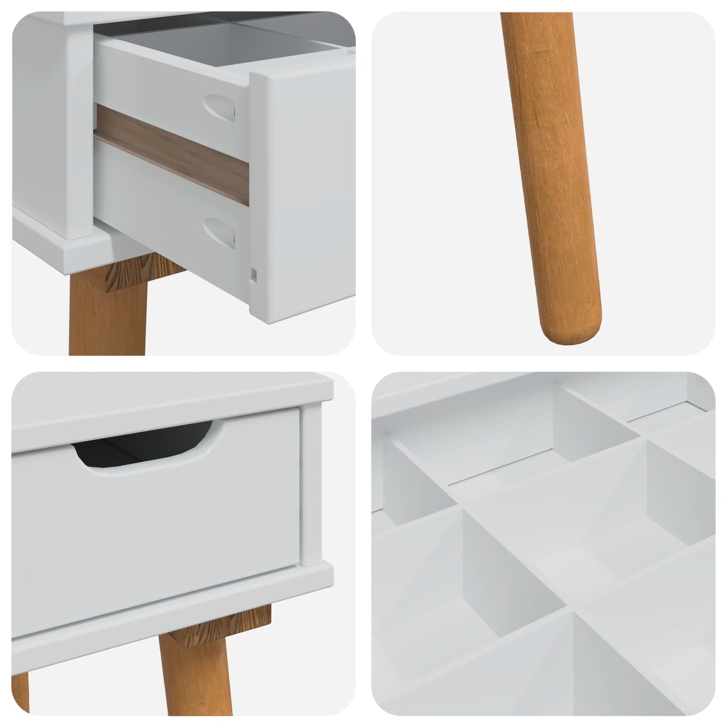 Dressing Table Set FAUSKE 2 pcs White 76 x 50 x 103.5 cm