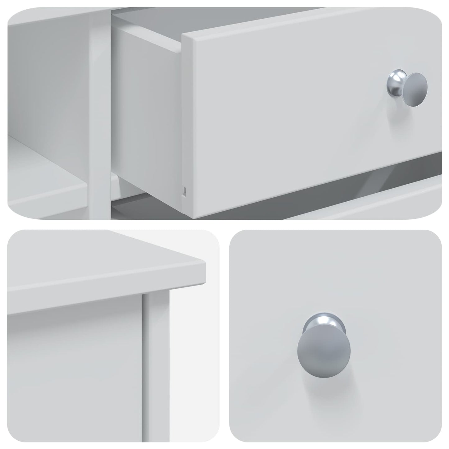 Dressing Table Set FAUSKE 2 pcs White 76 x 50 x 103.5 cm