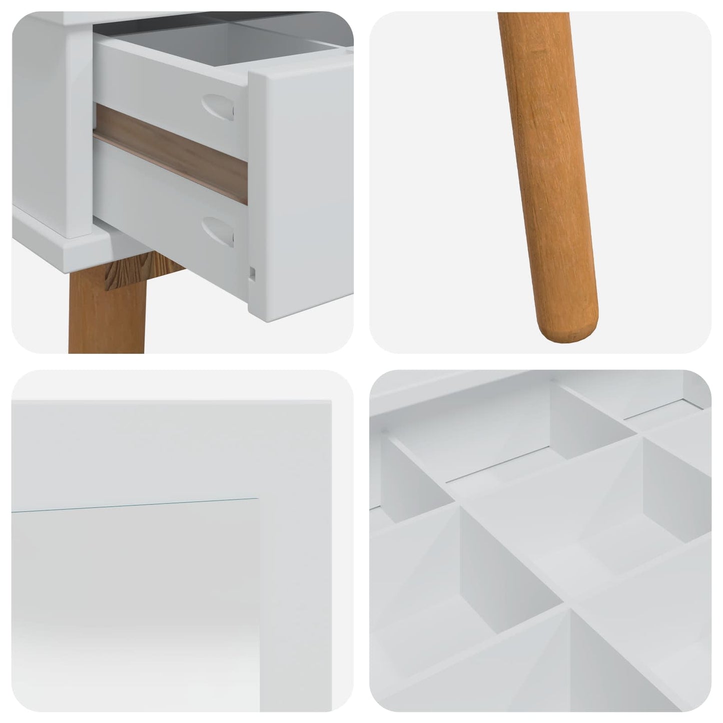 Dressing Table Set FAUSKE 2 pcs White 76 x 50 x 143 cm