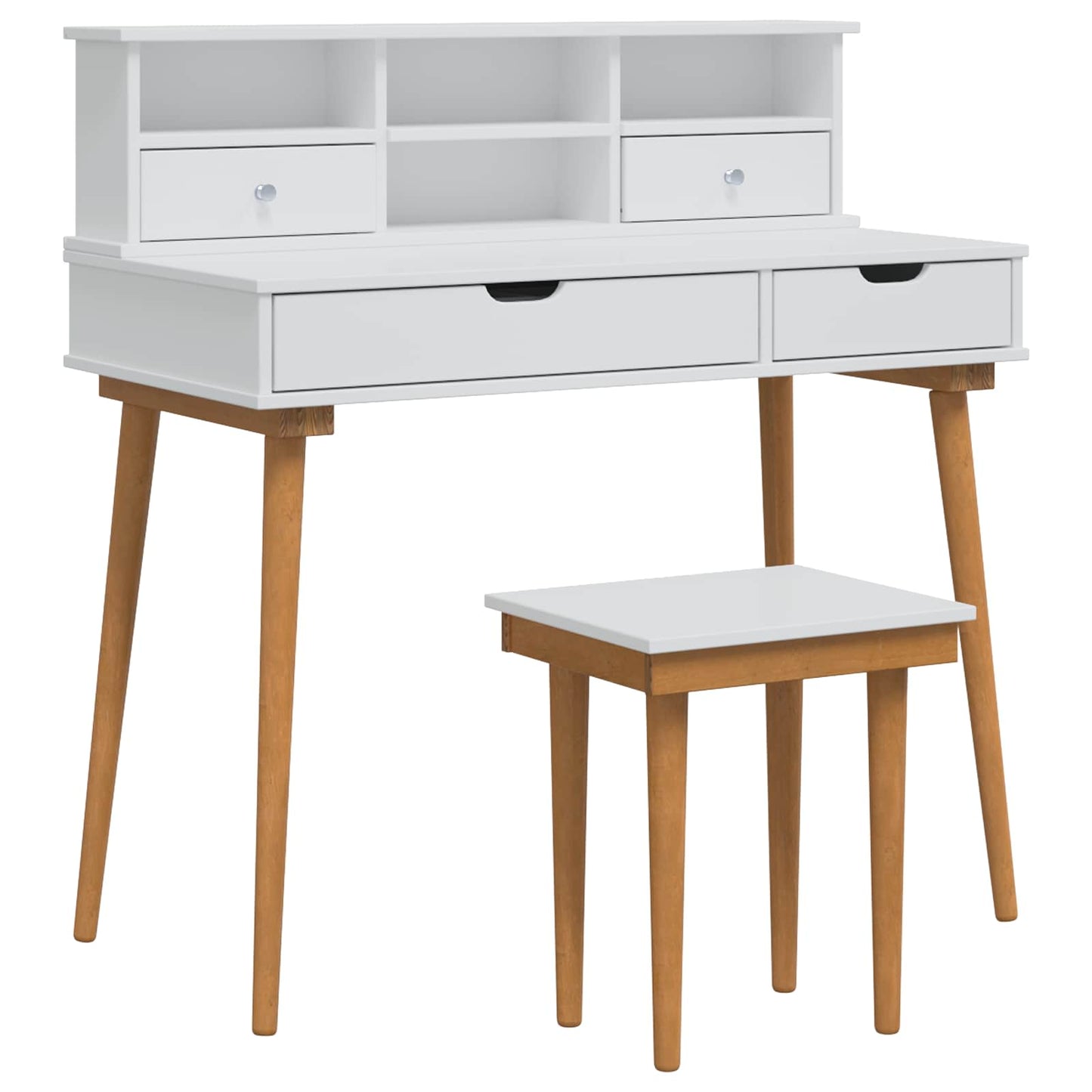 Dressing Table Set FAUSKE 3 pcs White 100 x 50 x 103.5 cm