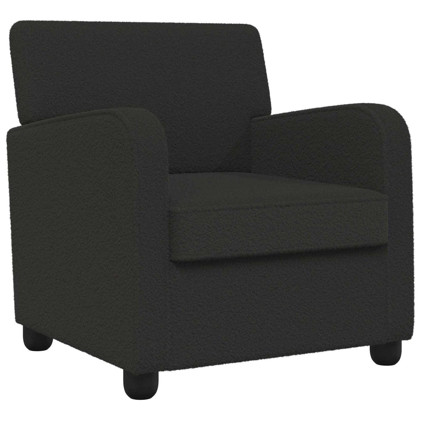 Armchair Black Faux Lamb Fleece