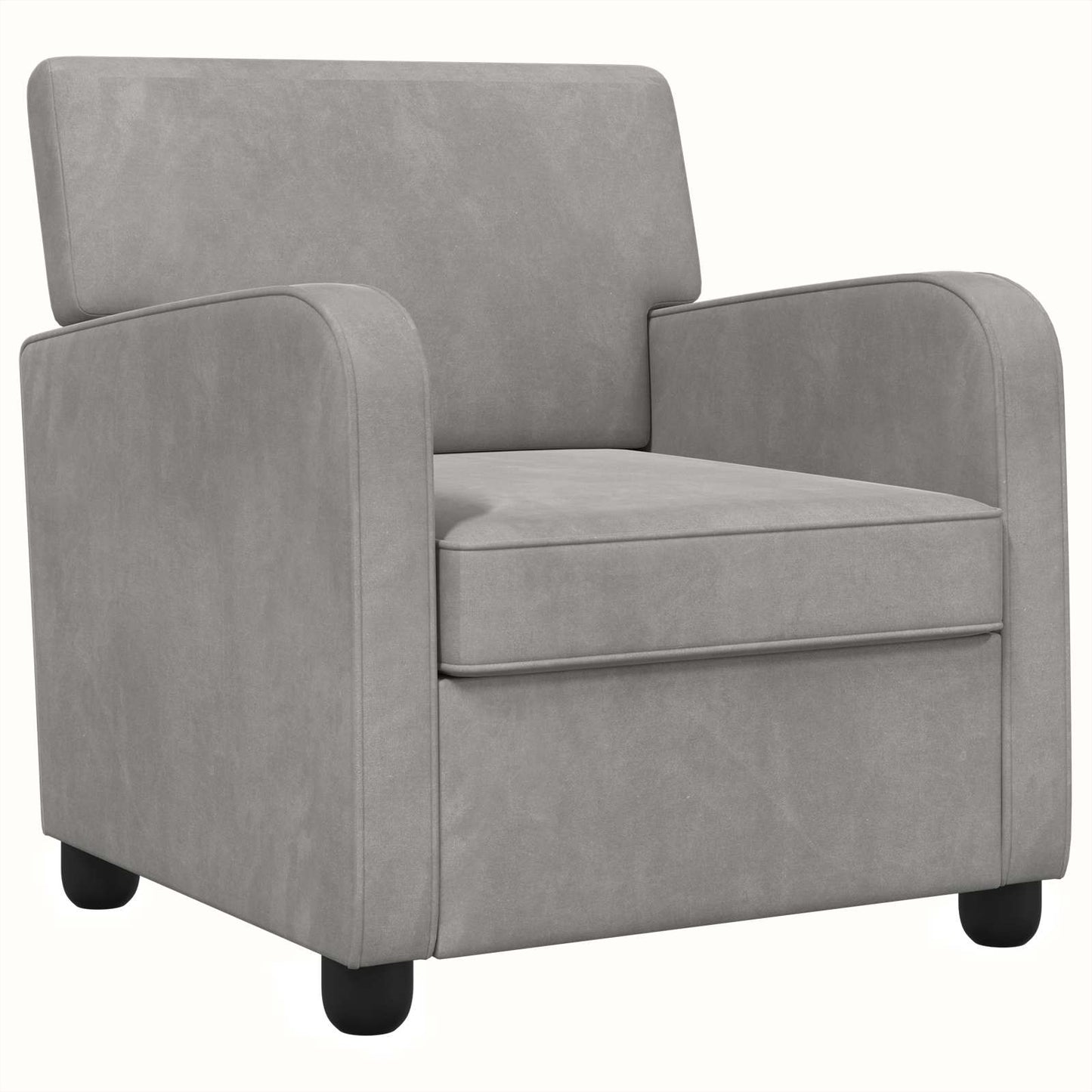 Armchair Light Grey Velvet