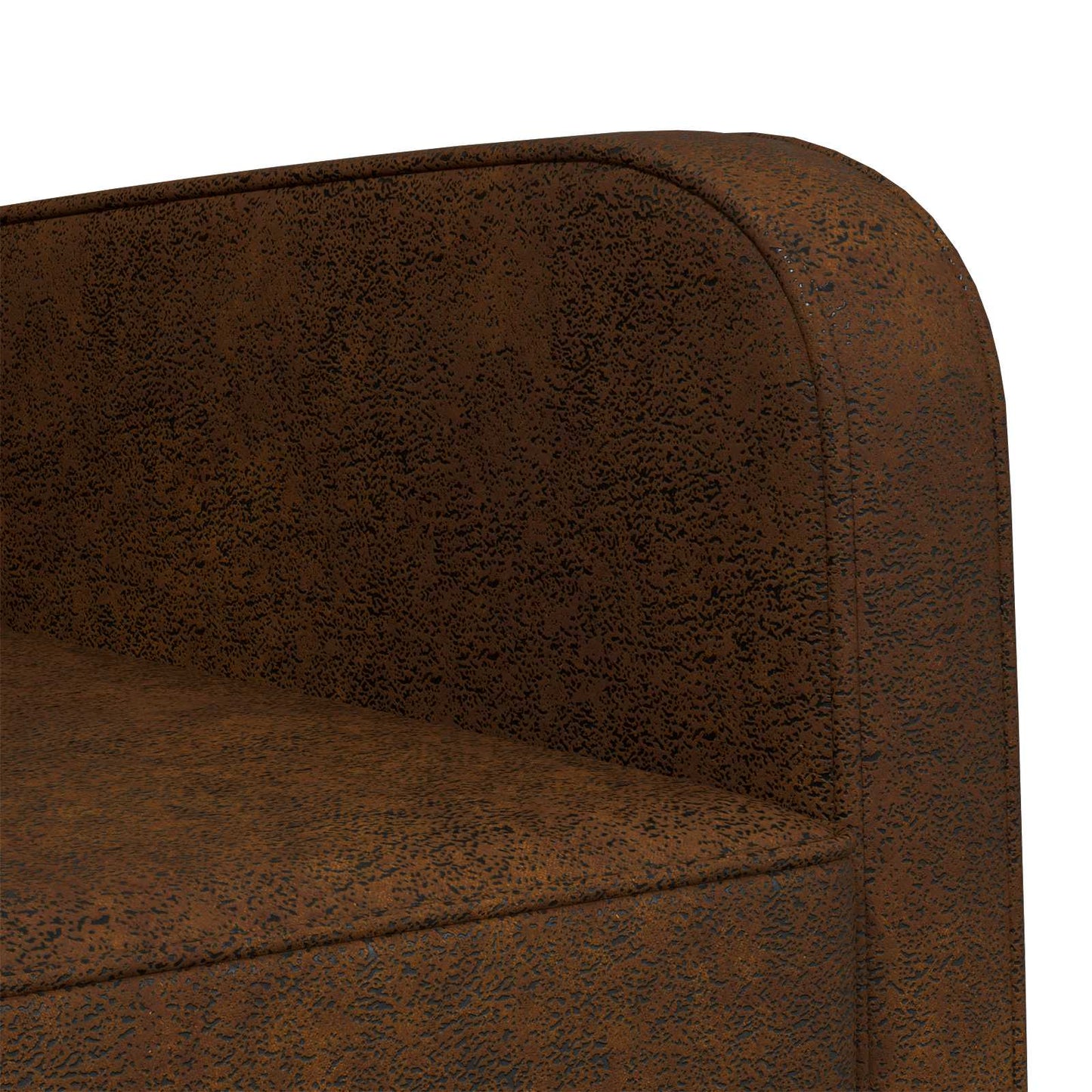 Armchair Brown Faux Suede Leather